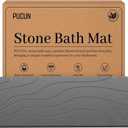 Stone Bath Mat Diatomaceous Earth Non-Slip Shower Mat,Quick Drying Diatomite Bath Stone Mat for Bathroom Floor -Super Absorbent,Natural, Easy to Clean(2416" Grey) (1'4" x 2' (Rectangular))