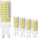 Treie G9 LED Light Bulbs6W60W Replacement Halogen Bulbs Equivalent 600lm,Dimmable g9 led Bulbs AC 120V Voltage Input,G9 Bi-Pin Base Corn BulbG9 BaseDaylight White 6000K(Pack of 4) (6000k)