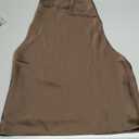 Women Halter Backless Tank Tops Cute High Mock Neck Cami Sexy Open Back Camisole Silk Satin Going Out Tops (Large, Brown)