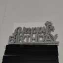 TONIFUL Glitter Silver Letter Happy Birthday Sign Centerpieces for Table Birthday Party Supplies Birthday Decorations for 16th 21st 30th 40th 50th 60th 70th 80th 90th 100th Birthday Table Decoration