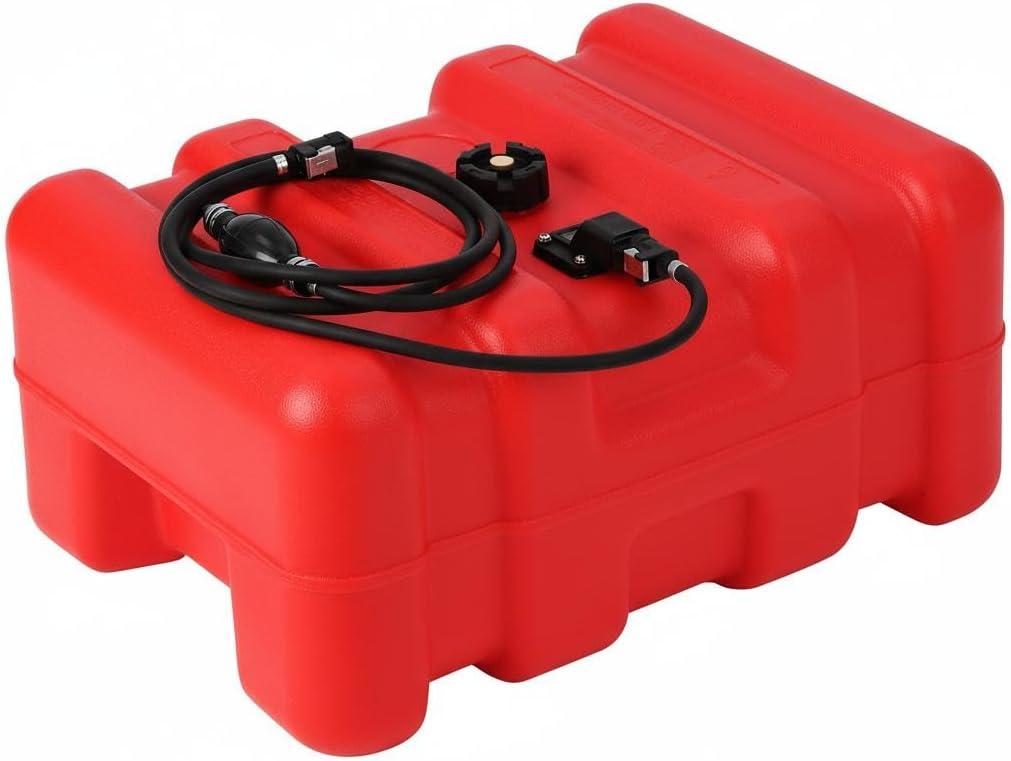 Garvee 12 Gallon Boat Fuel Tank,Outboard Fuel Tank with Built-In Filter,I-Shaped Handle,Oil Level Indicator,Easy To Carry
