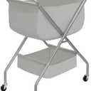 STORAGE MANIAC Collapsible Laundry Cart with Wheels 31.5"H Rolling Laundry Hamper Clothes Basket with Wheels, Canvas Liner Sturdy Steel Frame Folding for Small Narrow Space Easy Storage, Grey