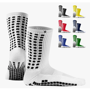 Lux Dual Grip Socks - Soccer Grip Socks for Men and Women. GripArray Performance & Comfort (White)
