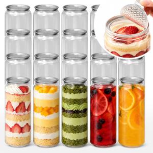 100-Pack Clear Plastic Cans with Easy-Peel Aluminum Lids, 16.9 oz (500 ml), Large