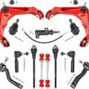 13PC Front End Suspension Kit for Chevy Silverado GMC Sierra 2500HD 3500HD,Suburban,Avalanche,XL Yukon,w/Control Arms,Ball Joints, Tie Rods, Sway Bar Links, Pitman & Idler Arms K62005413PC