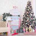 Thyle 5.3 Feet Christmas Candyland Cardboard Cutout Stand Up Life Size Candy Cane Lollipop Land Yard Signs Party Decoration Photo Props Backdrop Standup for Christmas Party Decor