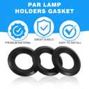 Nuanchu 10 Pcs External Lamp Holder Gasket Black Weatherproof Round Gasket Replacements for Par Lamp Protects Socket from Dirt, Debris