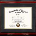 11x14 Diploma Degree Frame with Mat or Display 15x18 Certificates without Mat,Solid Wood,Cherry Finish with Intricate Black Rope Detail,UV Protection Acrylic (15x18 for 11x14 with Mat)