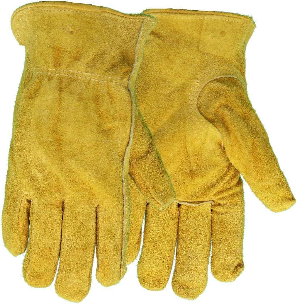 Red Steer 55190 Brown Medium Cowhide Suede Leather Driver's Gloves - Keystone Thumb - Uncoated - 55190- Size M [PRICE is per PAIR]