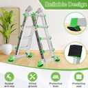 Ladder, Extension Ladders for Home Stairs 14 Ft, 4 Step Multi Position A Frame Ladder with Stabilizer Bar, Compact Folding, 330 lbs Telescopic Aluminum Adjustable Ladders, Escaleras para Casa