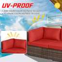 Patelai 11 Pcs Waterproof Patio Cushion Covers for Outdoor Sectional Furniture Wicker Rattan Patio Sofa Couch Chair Seat Pillow Slipcovers, 3 Sizes Covers Only (25.4 x 25.4X 3.54,Red)