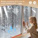 Large Patio Door Shrink Film Window Insulation Kit Cuttable with AdhesiveTransparent,Window Plastic for Winterizing Thicken Thermal Waterproof Insulation Cover Warm Winter (1Pack, 84"W x 120"T) (Clear 1pcs)