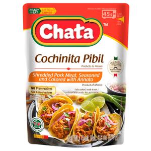 Chata Seasoned Shredded Meat 8.8oz Pouch (Pack of 1) (Select Flavor Below) (Cochinita Pibil). (EXP 02/01/27)