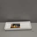 US Acrylic White Plastic Serving Trays (Set of 4) 15 x 5 | Narrow Unbreakable Reusable Rectangular Party Platters | Serve Appetizers, Fruit, Veggies, & Desserts | BPA-Free & Made in USA