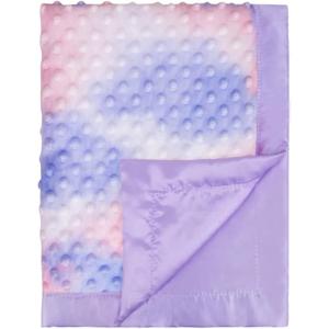 Silky Satin Baby Blanket for Girls Unique Tie Dye Minky Fabric with Soft Luxury Silk Silky Backing Toddlers Blanket for Sleeping Nursery Travel Decoration Purple 30 x 40 Inch