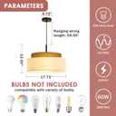 Drum Farmhouse Pendant Light Fixture 4-Light Fabric Pendant Lighting, 17.71inch