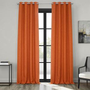HPD Half Price Drapes Grommet Linen Curtains 84 Inches Long Room Darkening Curtains for Bedroom & Living Room (1 Panel), 50W x 84L, Desert Orange