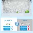 VECYS Countertop Sonic Ice Maker W/Side Tank, 33LBS Daily Ice Making Capacity, Portable Design Nugget Ice Maker Machine with Self-Clean Function, Dark Black