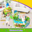 PigPigPen 3pc Dinosaur Play Tent for Kids, Baby Ball Pit, Crawl Tunnel, Castle Tents for Toddlers, Children Indoor & Outdoor Playhouse Toys, Perfect Kids Gifts (118 inches x 47 inches x 51 inches)