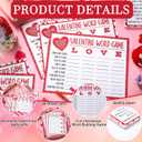 Eaasty 36 Pcs Valentines Party Games Card Valentine Letter Word Game Fun Interactive Word Building Games for Valentine's Day Party Gift Favors Fun Engaging Educational Activity