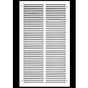 HVAC Premium 10'' x 18'' [Duct Opening] Flat Stamped Steel Return Air Grille - Sidewall and Ceiling - HVAC Vent Duct Cover - White [Outer Dimensions: 11.75''w X 19.75''h]