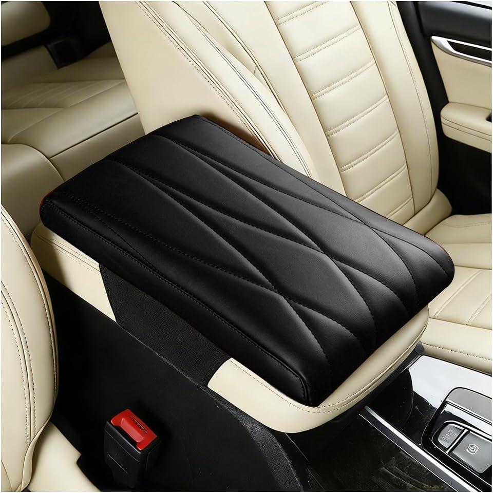 HZEL Car Center Console Cover, Memory Foam Scratch Resistant Vehicle Armrest Box Pillow, Automotive Interior Elbow Arm Rest Protector Cushion, Universal for SUV Automobile Truck (Black)