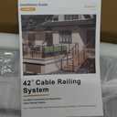 8ft-12ft Complete Set 42" Deck Cable Railing System with Handrail Adjustable, T304 Stainless Steel Black Level Drilled Cable Railing Posts Kit with 1/8" Cable Railing Hardware for Outdoors