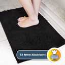 Muddy Mat | Super Absorbent Door Mat Indoor, Microfiber Quick Dry Chenille Entryway Rug, Non-Slip Front Door Mat, Indoor Mats for Entryway, Machine Washable Pet Rug, Black 24"x96" Black