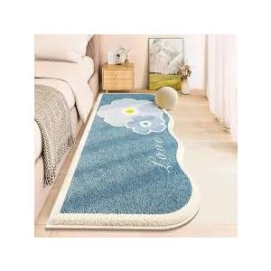 AIMECO Area Rugs for Bedroom, 2X6 Ft Washable Rug Shag Rug for Living Room Bedside Nursery Laundry Girls Room, Blue