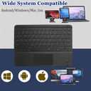 Wireless Bluetooth Keyboard,10-inch Ultra-Slim 7 Color Backlight with Touchpad,Rechargeable Wireless Magnetic Bluetooth Portable Keyboard,for Smartphone Laptop Tablet Travel (Black)