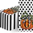 Horaldaily 100 Fall Disposable Paper Decorative Guest Napkins, Pumpkin G White Foil Towel for Party Lunch Dinner Kitchen Bathroom