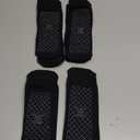 Unenow Unisex Non Slip Grip Socks with Cushion for Yoga Pilates Barre Home & Hospital (Medium, 4 Pairs-4 Pairs of Black)