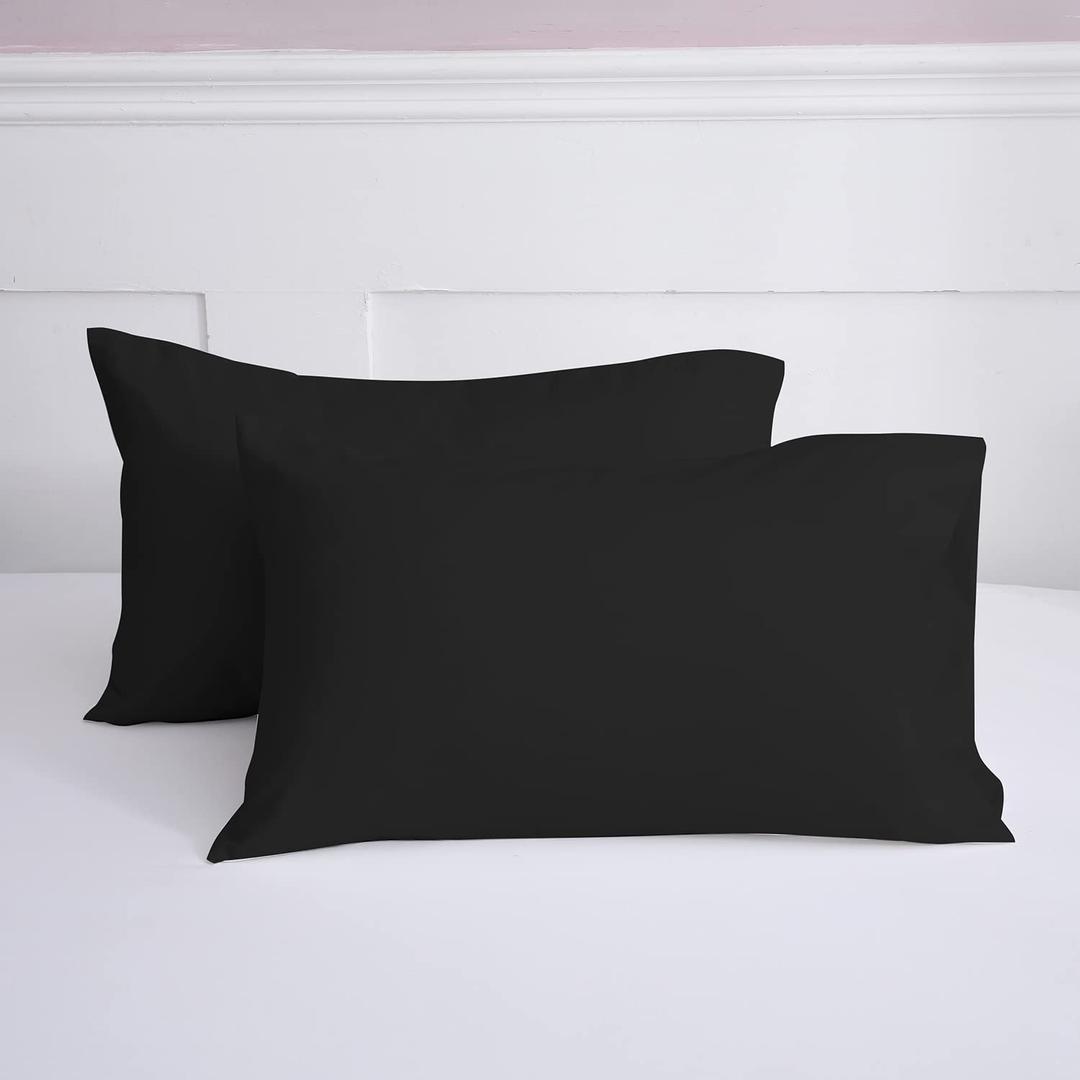 Pillow Cases 2 Pack Black 18.5x26.5 (No Brand)