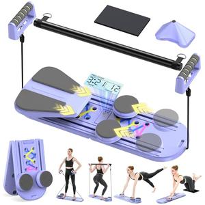 Toptoo Pilates Reformer Board Set for Home Workout, Multifunctional Portable Foldable Pilates Board for Small Spaces, Extra Complimentary Tension Straps, Full Body Workout for Women/Men