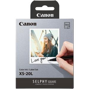 Color Ink and Label Set for Canon SELPHY SQUARE QX10 XS-20L