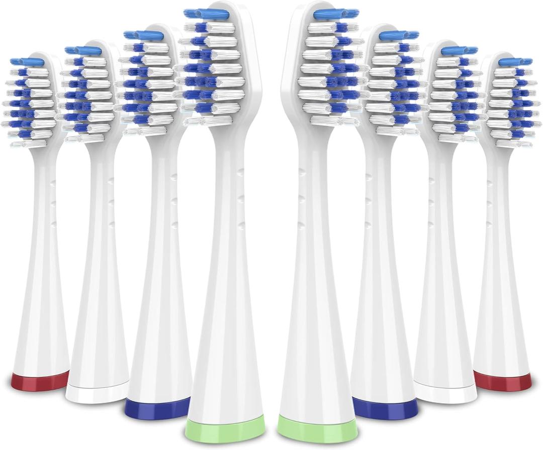 Replacement Toothbrush Heads for Waterpik Complete Care 5.0/9.0 (CC-01/WP-861), STRB-8WW, (8-Pack, White)