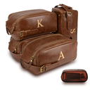 Toiletry Bags for Men Leather Travel Toiletry Bag With Engraved Initial Large Shaving & Dopp Kit Personalized Birthday Wedding Groomsmen Gifts for Men (N)