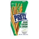 Glico Pretz Sour Cream & Onion Baked Snack Sticks, 1.09 Ounce (Pack of 5), Best Before 18 September 2025 