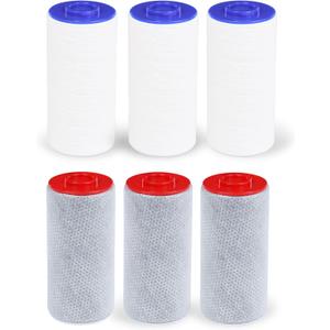 Compatible with Weddell Duo Shower Filter, Replacement Cartridges Full Set + Extra Filters, Removes Chlorine, PFAS, Heavy Metals, Particulates, for Clean & Safe Shower Water (3+3)