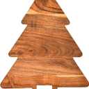 Christmas Tree Shaped Wood Cutting Board for kitchen, Christmas Tree Wooden Serving Tray with Handle, Christmas Decoration Charcuterie Tree Boards 14"L x 11"W