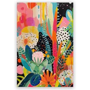 TcnBzydkij Maximalist Graffiti Abstract Floral Poster - Colorful Botanical Wall Art Canvas Prints for Living Room and Stylish Bedroom Decor - Eclectic Wall Painting 12x18inch Unframed, Style-2