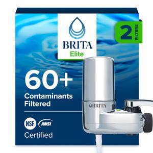 Brita Faucet Mount Water Filter System, Chrome, No-Wait Filtration, Easy Install, Multi-Use Tap Water Filter for Kitchens, Bathrooms & Small Spaces (1)