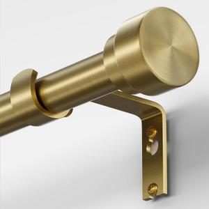 Oneach Heavy Duty Curtain Rods for Windows 28 to 48 Inch, 1 Inch Antique Gold Curtain Rod, Adjustable Length Rod with Metal Finials, Modern Decorative for Bedroom Kitchen Living Room