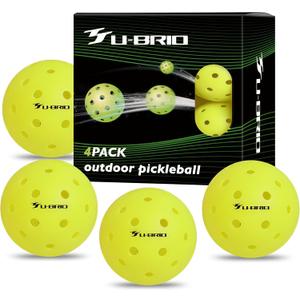 Pro-Grade 40-Hole One-Piece Outdoor Pickleball Balls 3/4/12 Pack - Pro-Player Tested with Wind-Resistant Design, High-Visibility & 300+ Hit Durability for Competitive Play