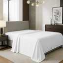 TEXAS LINEN CO. 100% Organic Cotton Percale Flat Sheet King Size - 1 PC Flat Sheet, White - Crisp, Cool and Strong Bed Linen, Top Sheets for Hot Sleepers, Luxury Breathable GOTS Certified Sheets