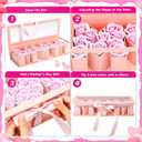 Thiccywoov 2 Pcs Mother Birthday Gift Flower Box with 60 Scented Flowers Mom Letter Shaped Fillable Boxes Floral Gift Packaging for Arrangement Mother's Day, Birthday (White, Pink)