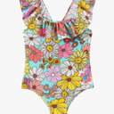 Girls One Piece Swimsuits Toddler Bathing Suit Little Kids Cute Swimwear Quick Dry Striped Ruffle Floral Size 9-10 Y