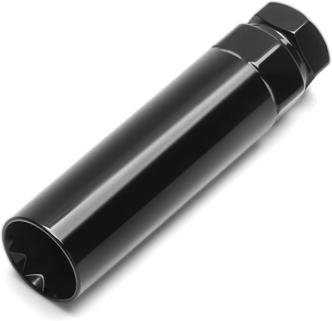 10 Spline Lug Nut Key for Bimecc 10 Spline Lug Nut, LugNut Removal Tool for M14x1.5 M14x2.0 10 Point Lug Nuts and Lug Bolts, Black 10 Spline Lugnut Socket for Aftermarket Wheels Replace TA23-21/22