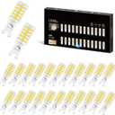 Sailstar G9 LED Bulb Dimmable 4000K Natural Daylight 24 Pack, T4 G9 4W Replacement for 40 Watts Halogen, Ceramic Bi Pin Base, 120V 400 Lumen 360Beam Angle, G9 Light Bulbs for Chandelier