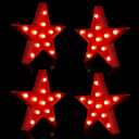 Tarpop 4 Pcs Star Plastic Night Light Battery Operated LED Marquee Star Sign Party Movie Theater Decor Room Wall Lamp for Kids Baby Child Girl Gifts, Birthday Party Christmas Home Bar(Red)